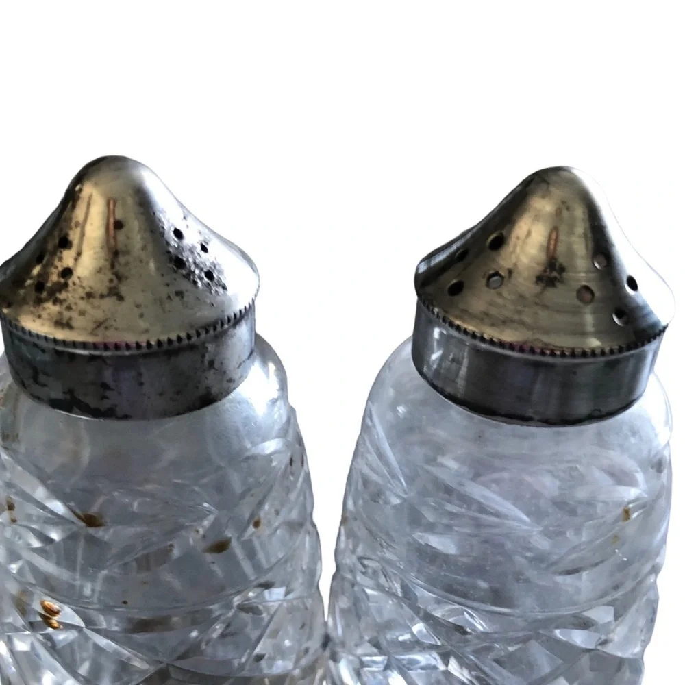 Signed Waterford Crystal Glandore EPNS Plated Salt and Pepper Shakers